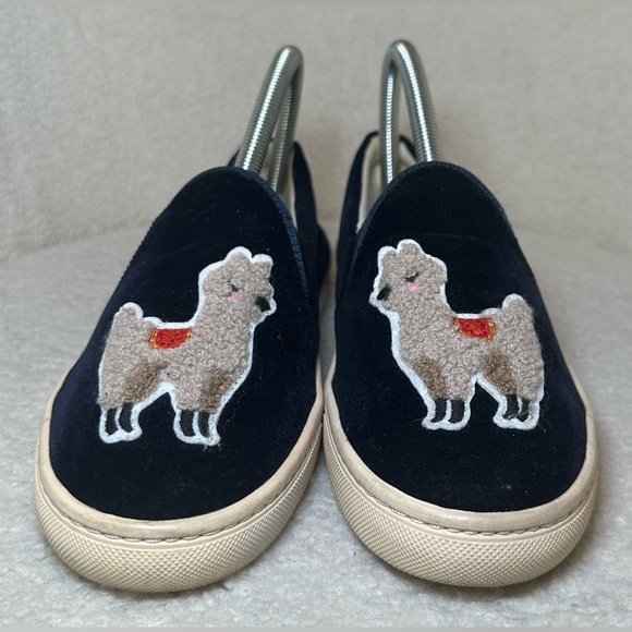 Soludos‎ women’s velvet llama sneaker slide slip-on navy blue white cream 7 - Picture 6 of 10